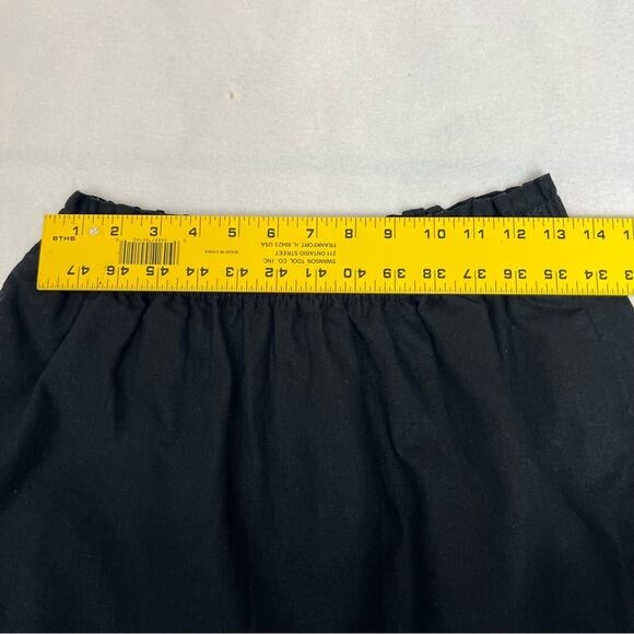 J. by J. Crew Skirt Womens 6 Black Scalloped Linen Blend Edged A Line - Picture 4 of 10